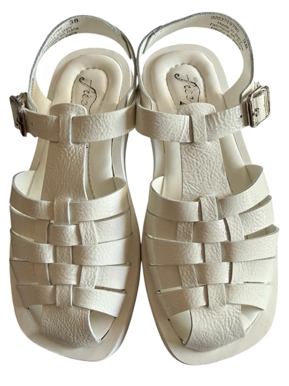 Free People White Leather Fisherman Sandals size EU 38